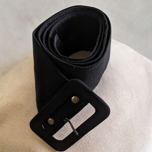 MNG 90s Black Fabric Wide Women's Belt